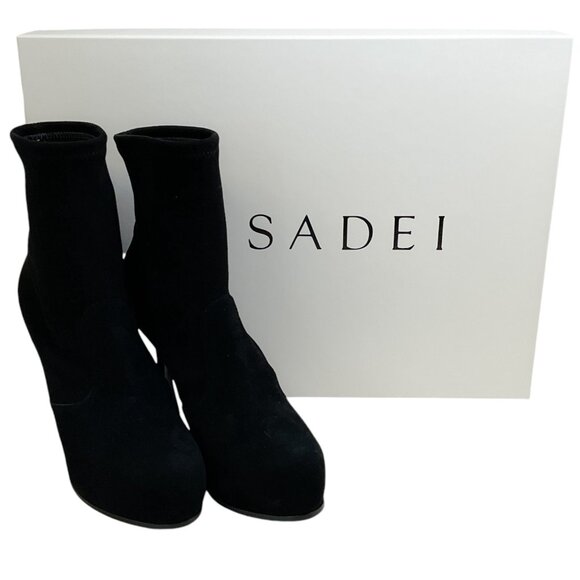 Casadei Black Suede Platform Booties - Picture 6 of 8